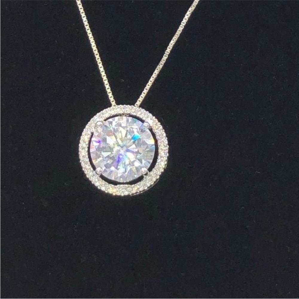 14k 3ct Solitaire Pendant - Picture 2 of 15
